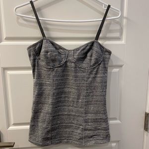 2/$18 Aritzia Talula Gray Bustier Tank Top with Adjustable Straps Size M